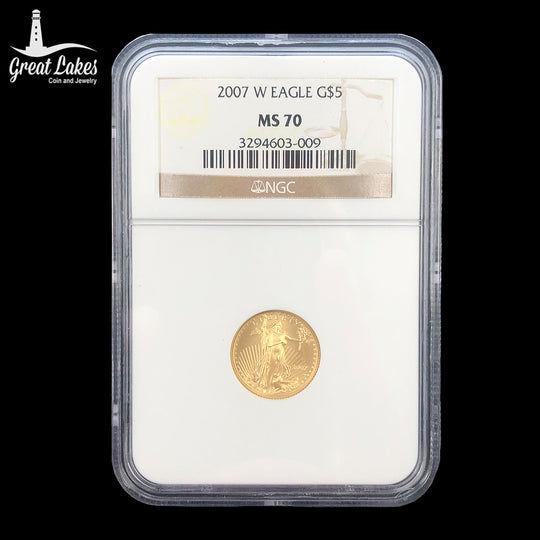 2007-W 1/10 oz Burnished American Gold Eagle NGC MS70