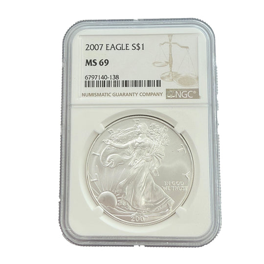 2007 1 oz American Silver Eagle NGC MS69