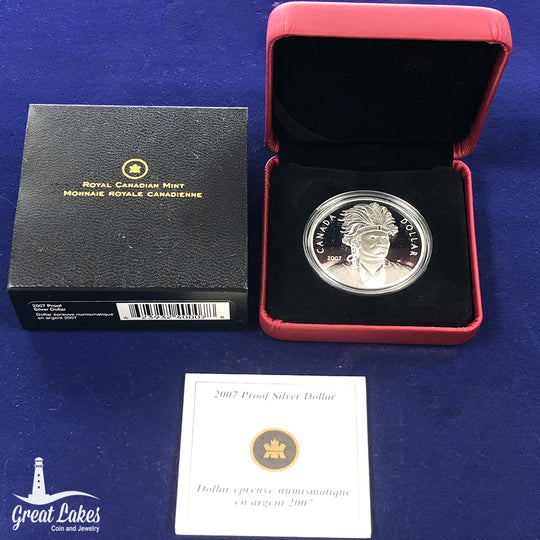 2007 Canadian 1 oz Proof Silver Dollar (With Box & CoA)