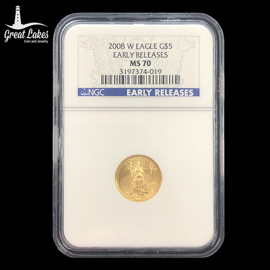 2008-W 1/10 oz Burnished American Gold Eagle NGC MS70