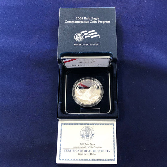 2008-P Bald Eagle $1 Silver Commemorative Proof (With Box & COA)