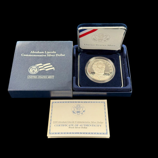2009-P Abraham Lincoln Commemorative Proof Silver Dollar (With Box & COA)