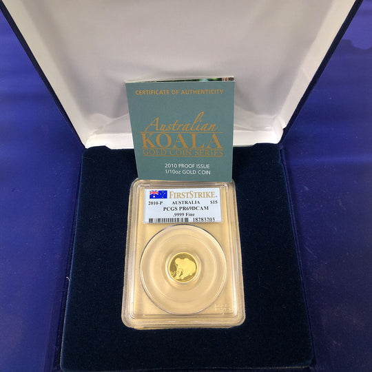 2010-P Australian 1/10 oz Gold Koala PCGS PR69 Deep Cameo
