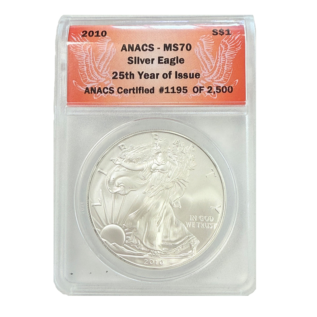 2010 1 oz American Silver Eagle ANACS MS70