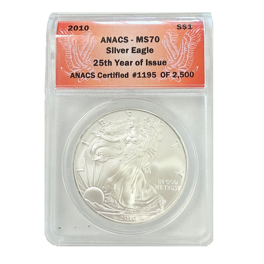 2010 1 oz American Silver Eagle ANACS MS70