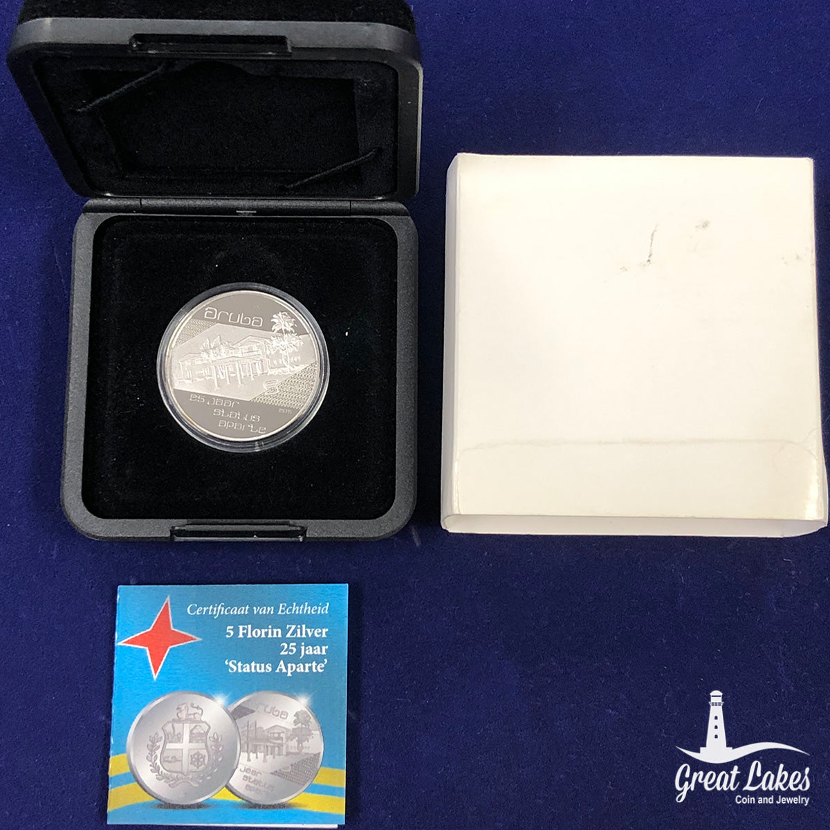 2011 Aruba 5 Florin Status Aparte Silver Coin (With Box & CoA)