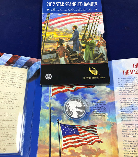 2012-P Star Spangled Banner Silver Dollar Set (With Original Packaging)