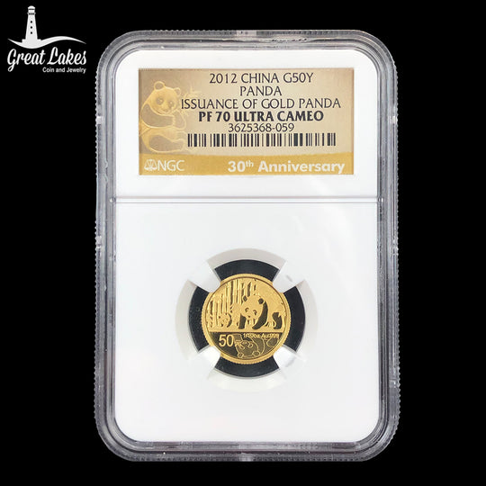 2012 1/10 oz Proof Gold Chinese Panda NGC PF70 Ultra Cameo (30th Anniversary)