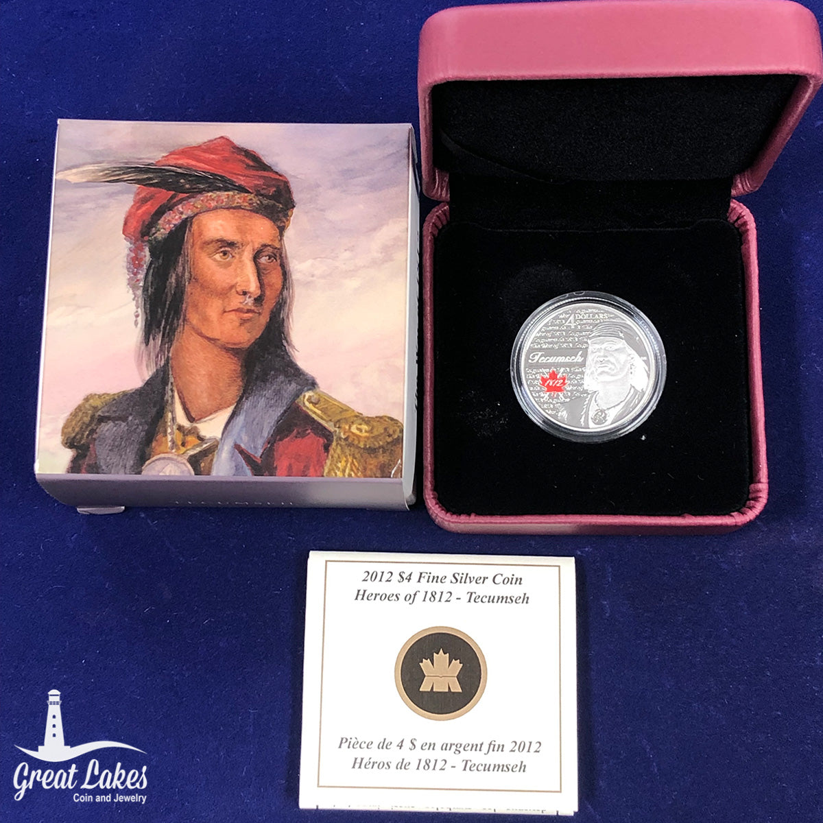 2012 Canadian $4 Heroes of 1812 Tecumseh (With Box & CoA)