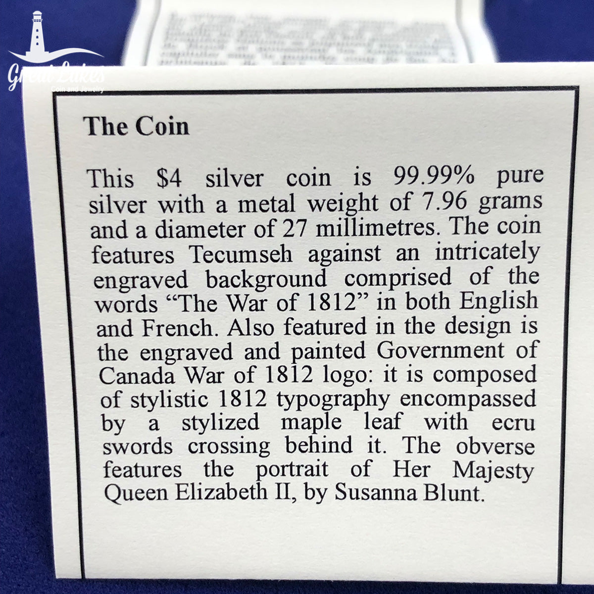 2012 Canadian $4 Heroes of 1812 Tecumseh (With Box & CoA)