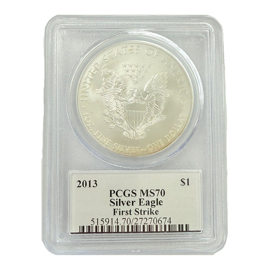 2013 1 oz American Silver Eagle PCGS MS70 FS