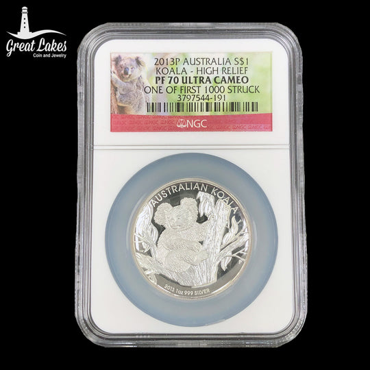 2013 High Relief $1 Silver Koala NGC PF70 Ultra Cameo