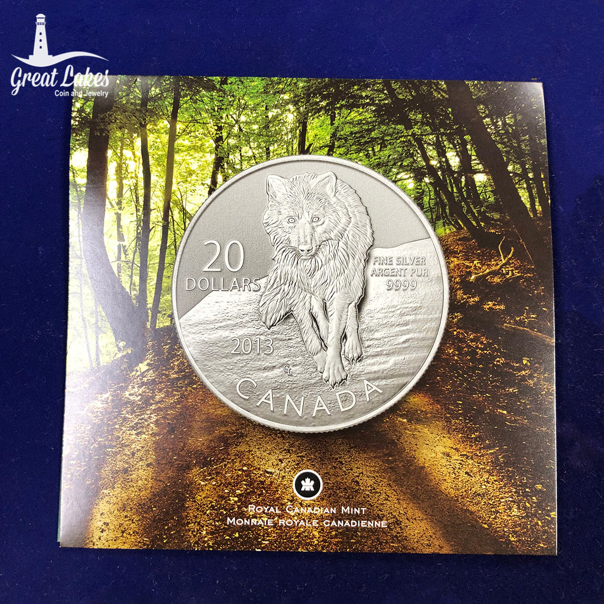 2013 $20 Silver Canadian Wolf (With Box & CoA)