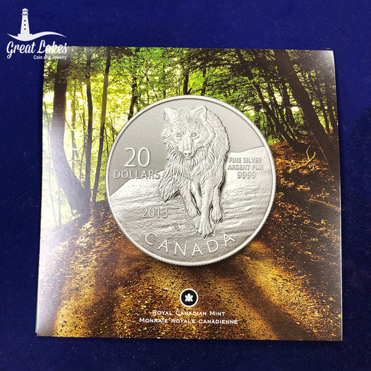 2013 $20 Silver Canadian Wolf (With Box & CoA)