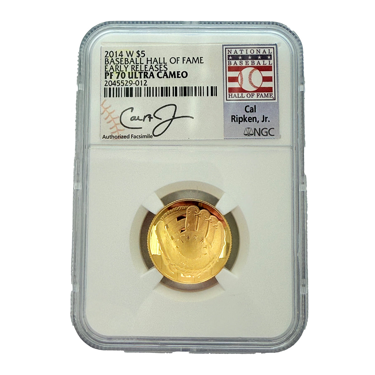 2014-W $5 Gold Baseball Hall of Fame NGC MS70 Ultra Cameo ER