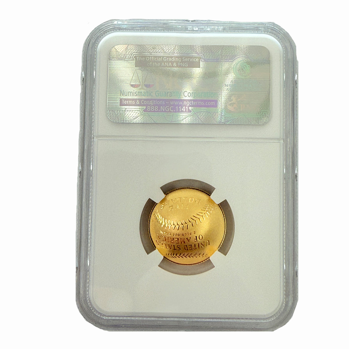 2014-W $5 Gold Baseball Hall of Fame NGC MS70 Ultra Cameo ER