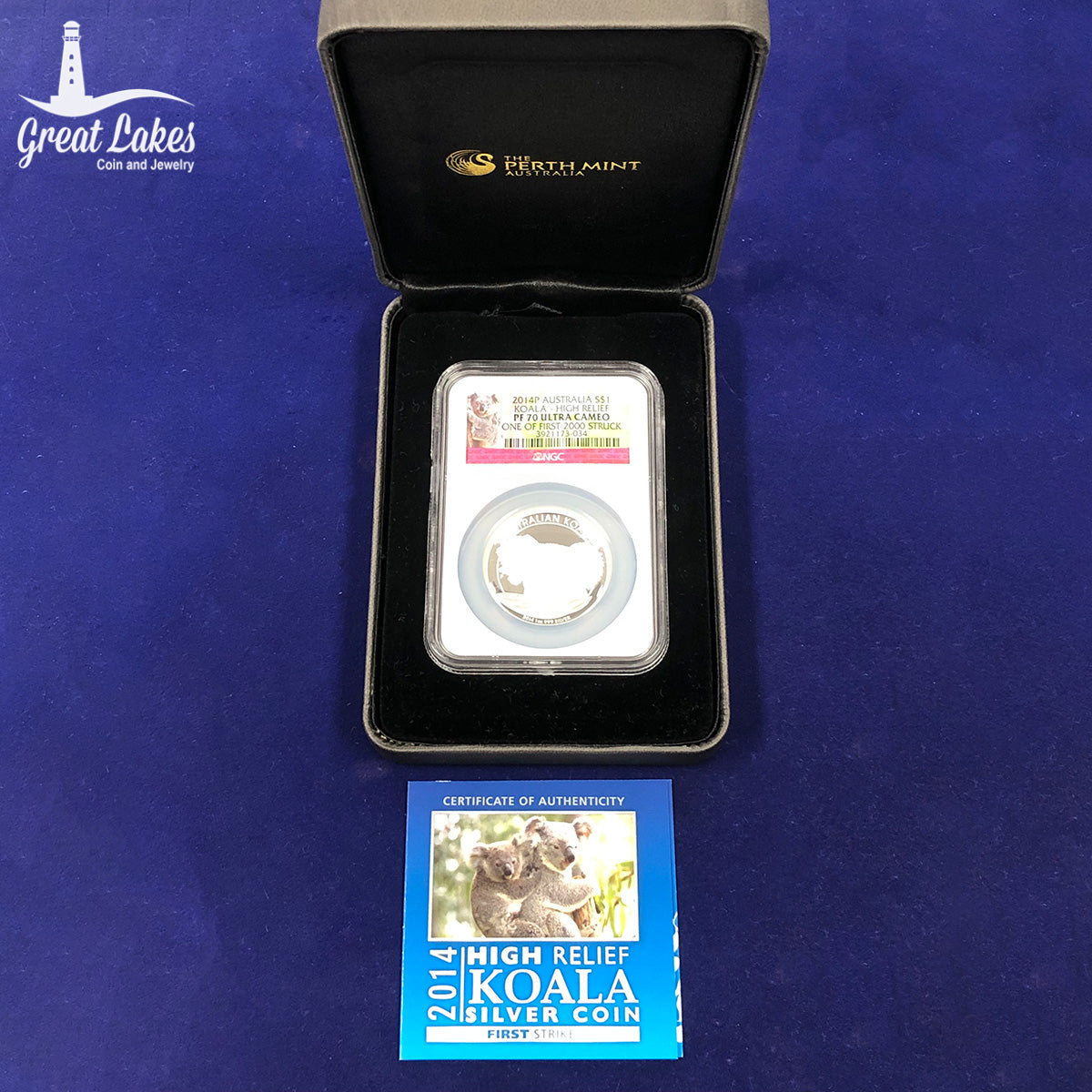 2014 High Relief $1 Silver Koala NGC PF70 Ultra Cameo (With Box & CoA)