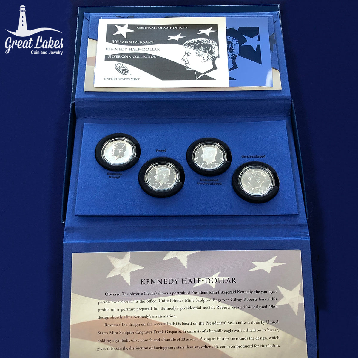 2014 50th Anniversary Kennedy Silver 4 Coin Set (With Box & CoA)