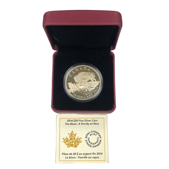 2014 Canadian 1 oz Silver Bison Family (With Box & CoA)