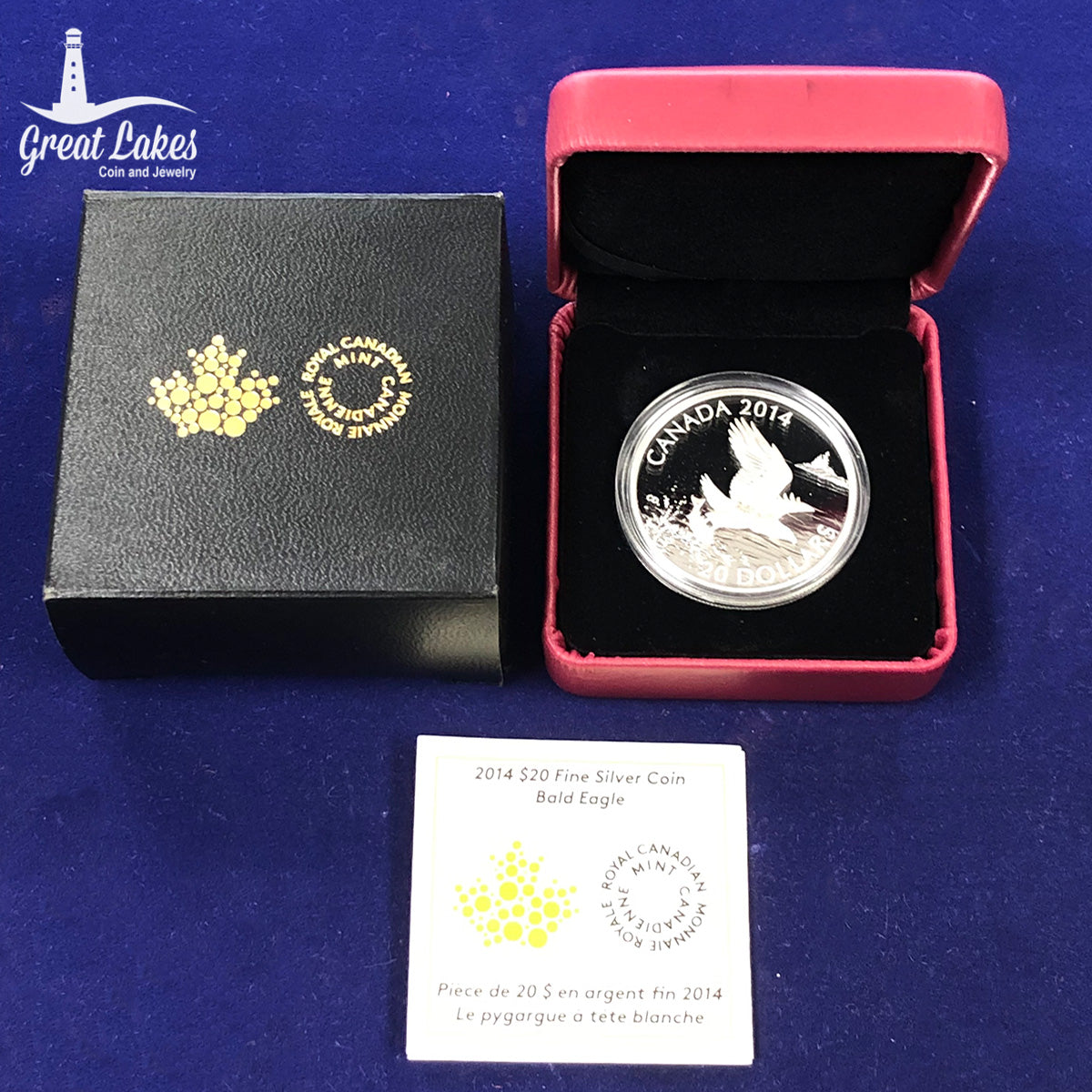 2014 $20 Silver Bald Eagle (With Box & CoA)