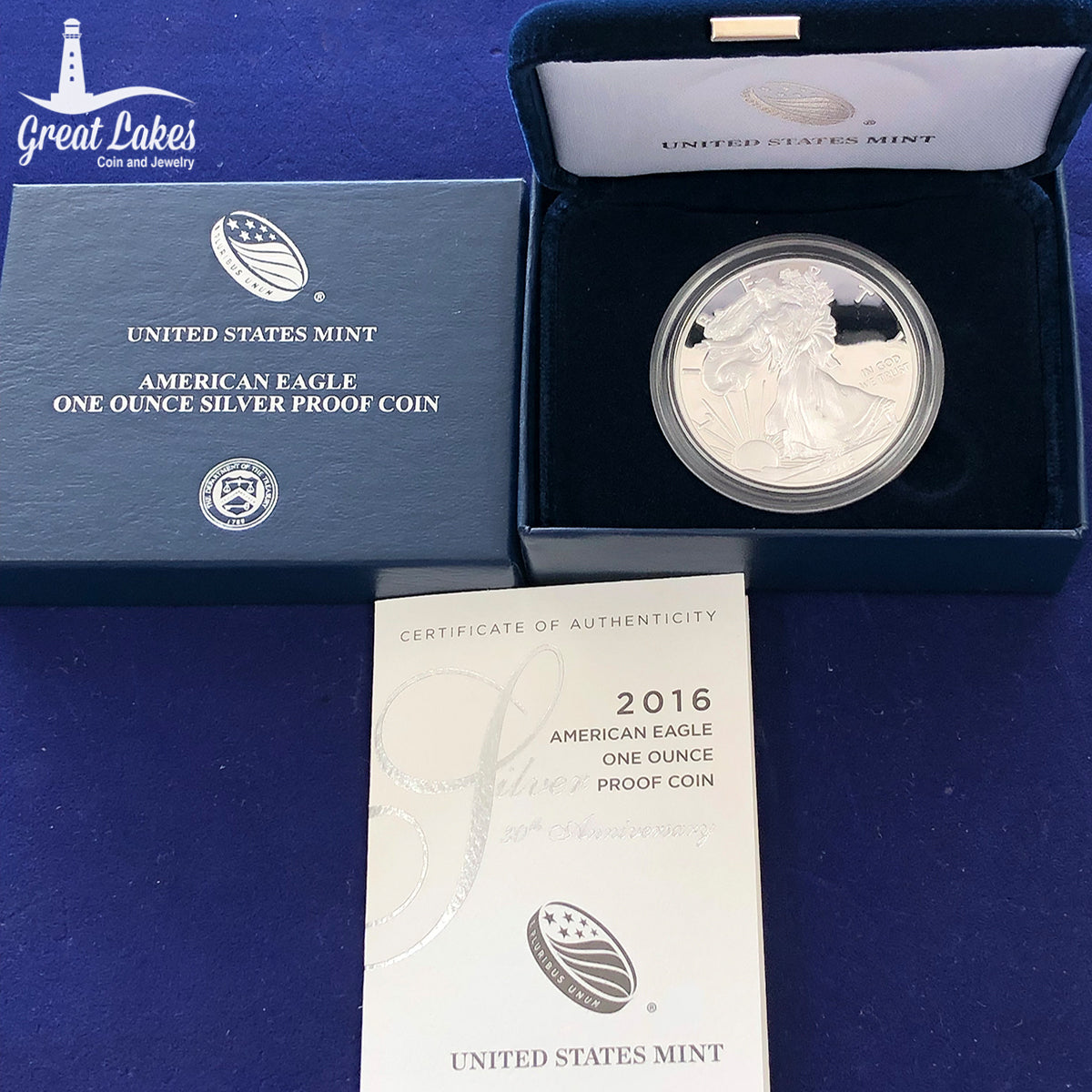 2016-W Proof American Silver Eagle (With Box & CoA)