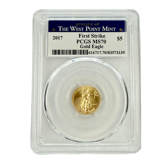 2017 $5 1/10 oz American Gold Eagle PCGS MS70 FS