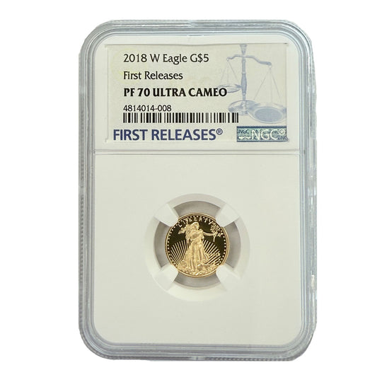 2018-W $5 1/10 oz American Gold Eagle NGC PF70 Ultra Cameo