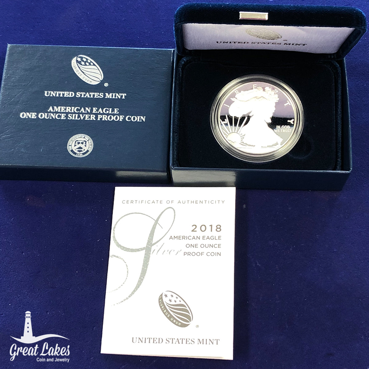 2018-W Proof American Silver Eagle (With Box & CoA)