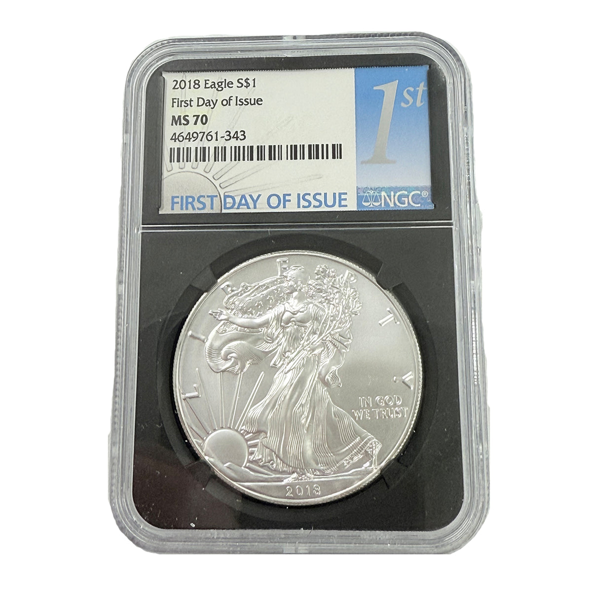 2018 1 oz American Silver Eagle NGC MS70 FDoI