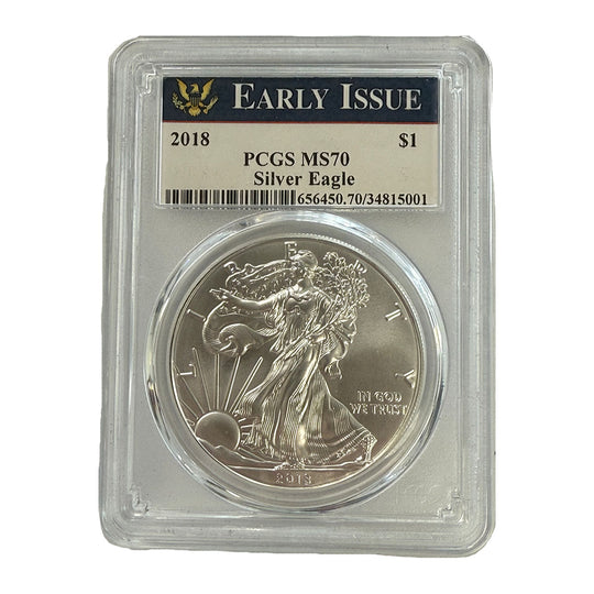 2018 1 oz American Silver Eagle PCGS MS70 EI