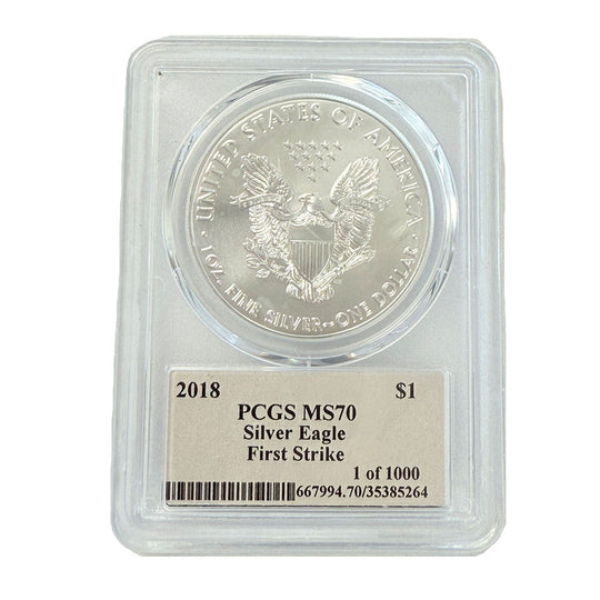 2018 1 oz American Silver Eagle PCGS MS70 FS