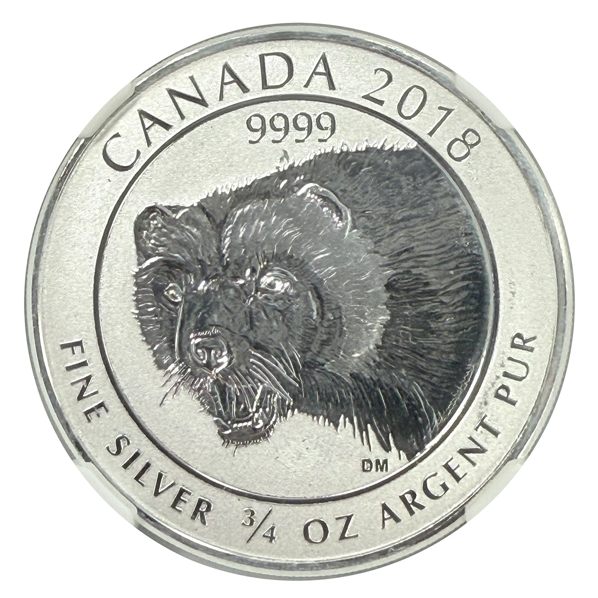2018 Canada 3/4 oz Silver Wolverine NGC Reverse Proof PF69