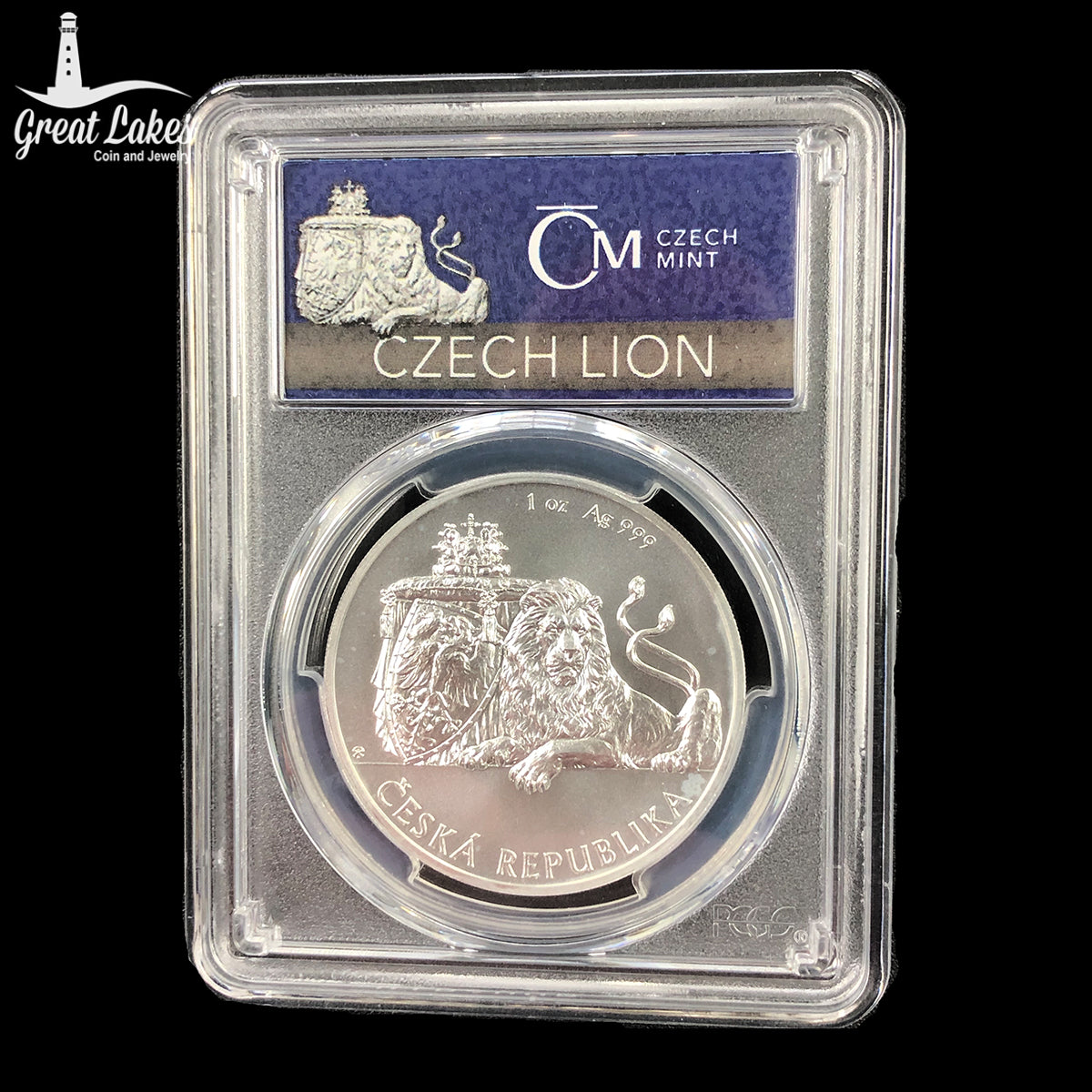 2019 Niue 1 oz Silver Czech Lion MS-70 PCGS (FS)