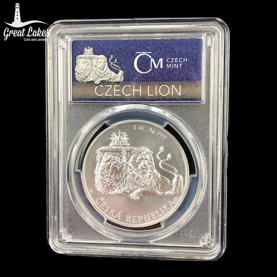 2019 Niue 1 oz Silver Czech Lion MS-70 PCGS (FS)
