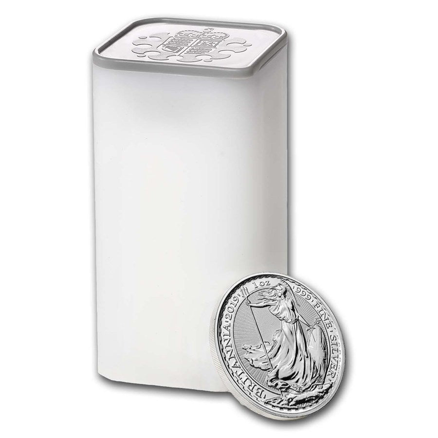Tube of 2019 British 1 oz Silver Britannias