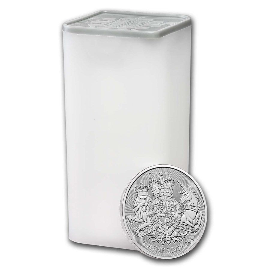 Tube of 2019 British 1 oz Silver Royal Arms