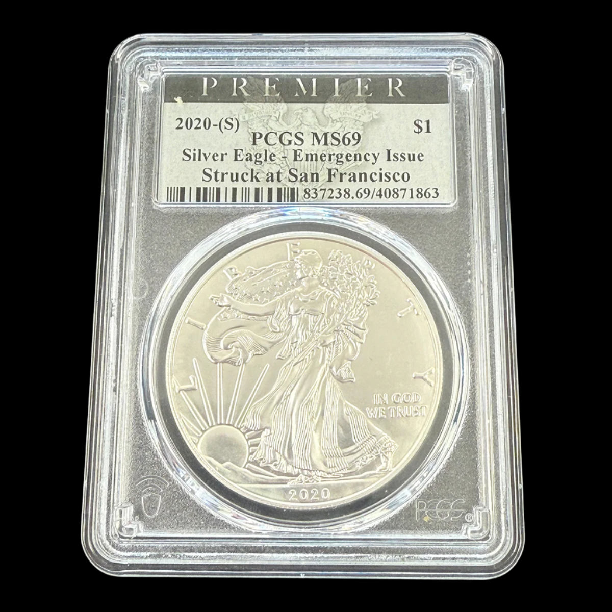 2020-S 1 oz American Silver Eagle PCGS MS69 Emergency Issue