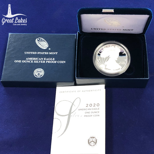 2020-W 1 oz Proof American Silver Eagle (with Box & CoA)