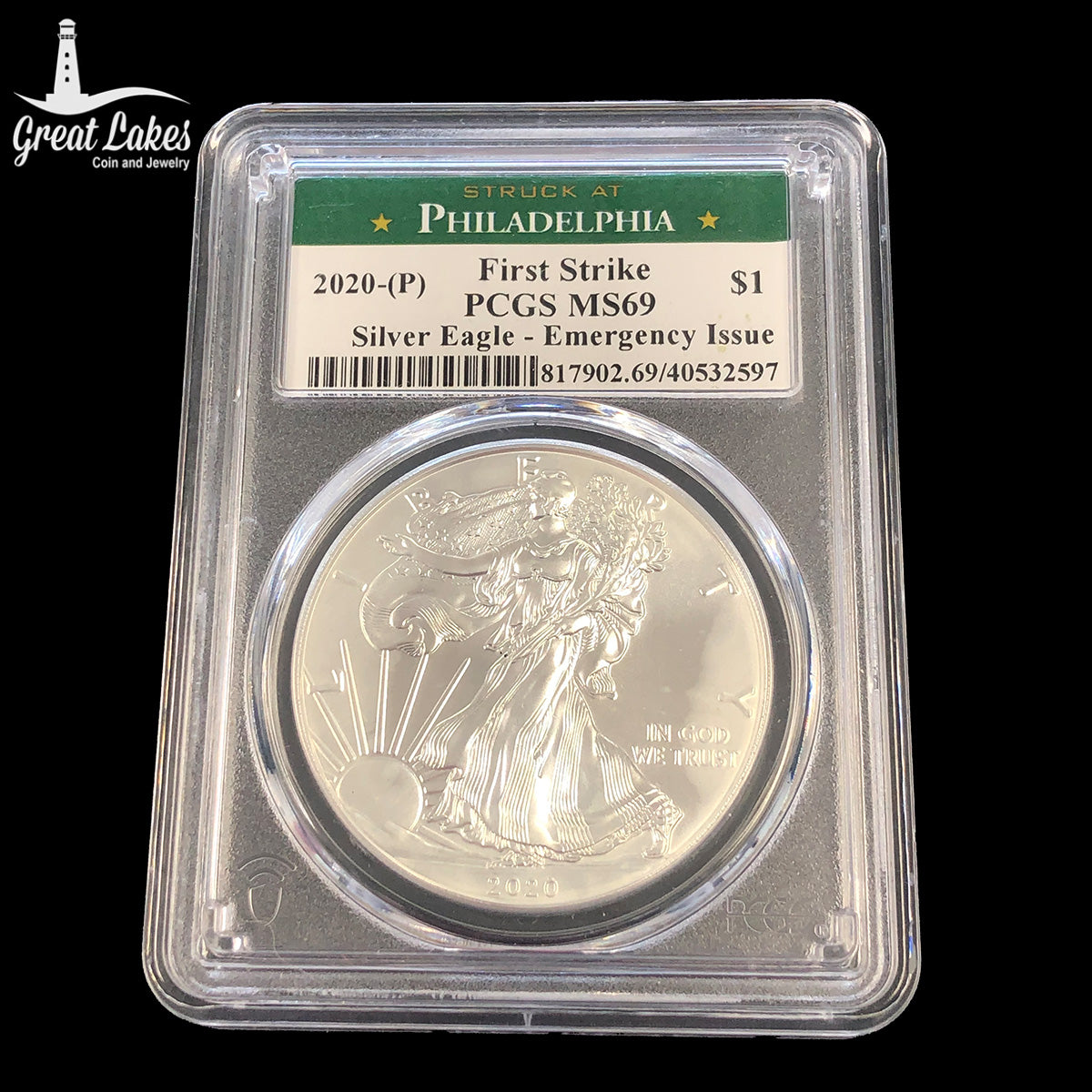 2020-P 1 oz American Silver Eagle PCGS MS69 Emergency Issue FS
