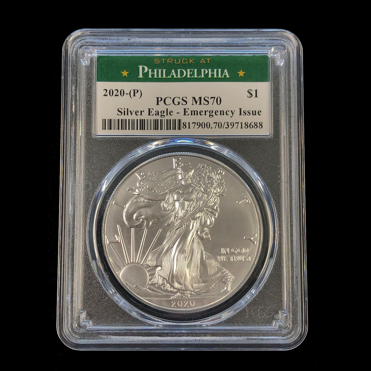 2020 (P) 1 oz American Silver Eagle PCGS MS70 Emergency Issue