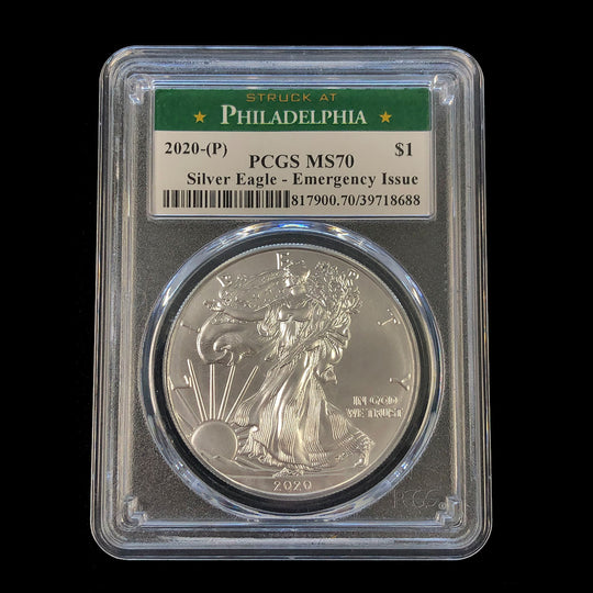 2020 (P) 1 oz American Silver Eagle PCGS MS70 Emergency Issue