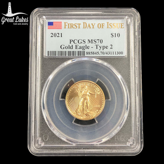 2021 Type 2 1/4 oz American Gold Eagle PCGS MS70 (FDoI)
