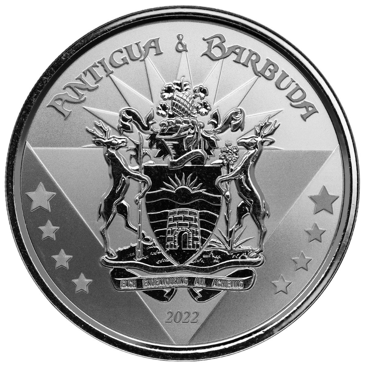 Scottsdale Mint 2022 EC8 Antigua Coat of Arms 1 oz Silver Coin