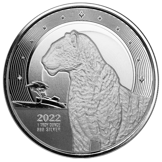 Scottsdale Mint 2022 Ghana African Leopard 1 oz Silver Coin