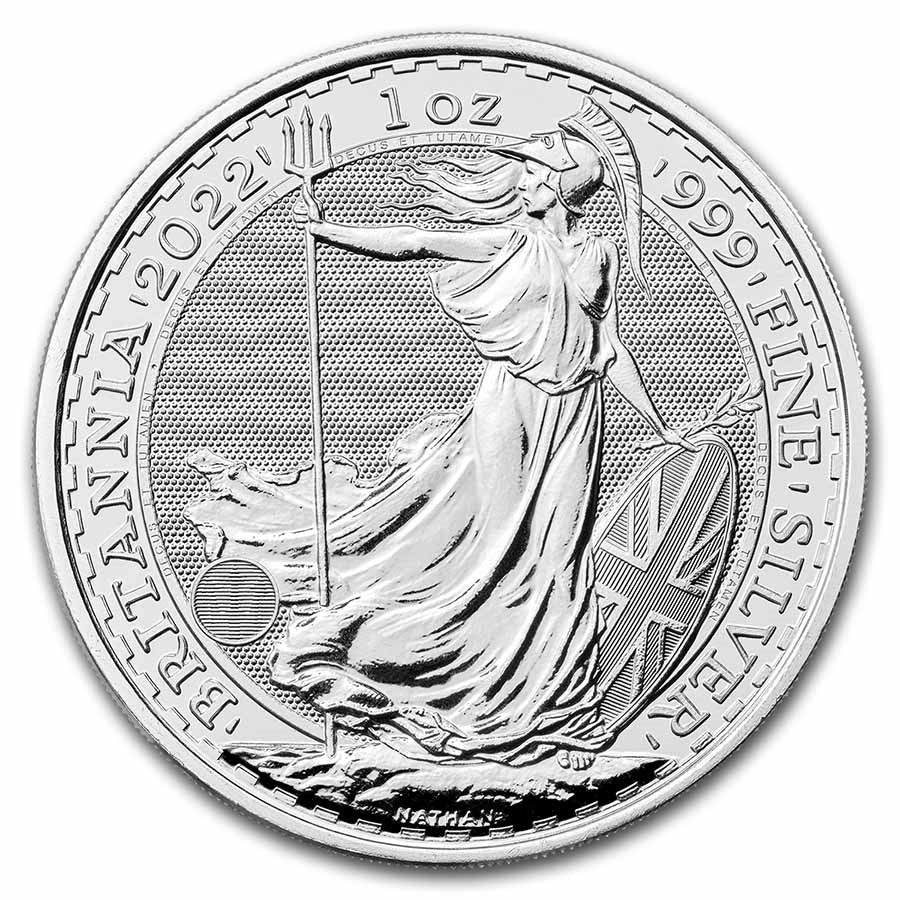 Tube of 2022 British 1 oz Silver Britannias (BU)