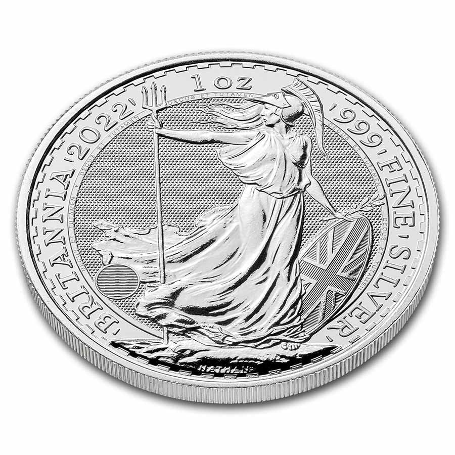 Tube of 2022 British 1 oz Silver Britannias (BU)