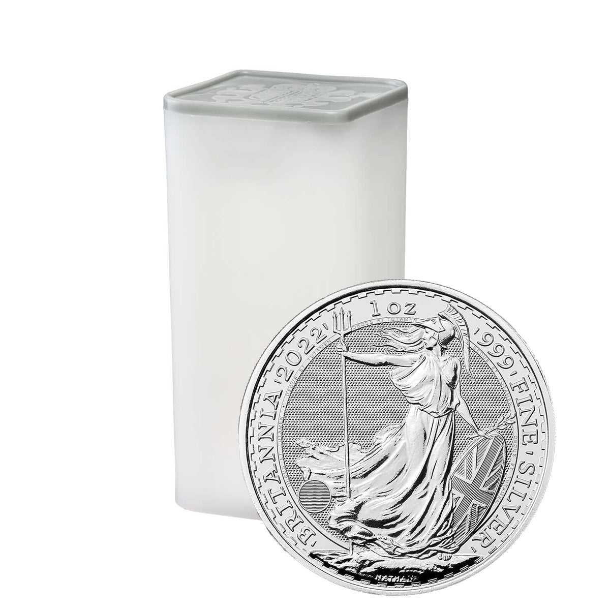 Tube of 2022 British 1 oz Silver Britannias (BU)