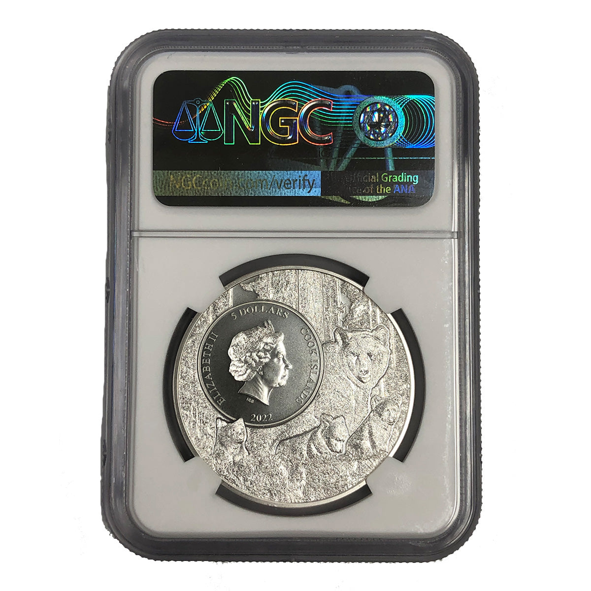 2022 Cook Island 1 oz Silver Illinois White Tailed Deer NGC MS70
