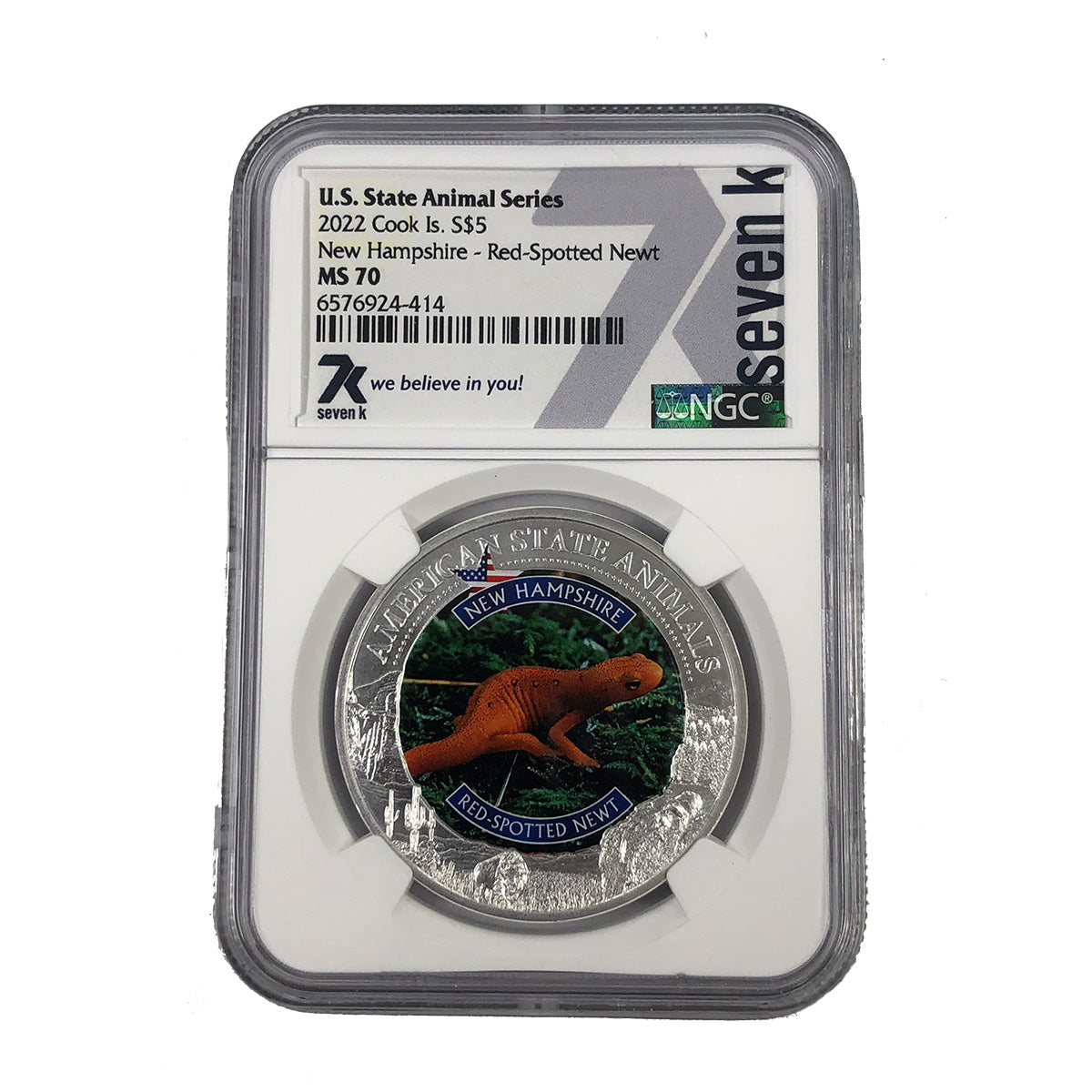 2022 Cook Island New Hampshire Red Spotted Newt NGC MS70
