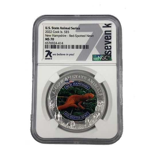 2022 Cook Island New Hampshire Red Spotted Newt NGC MS70